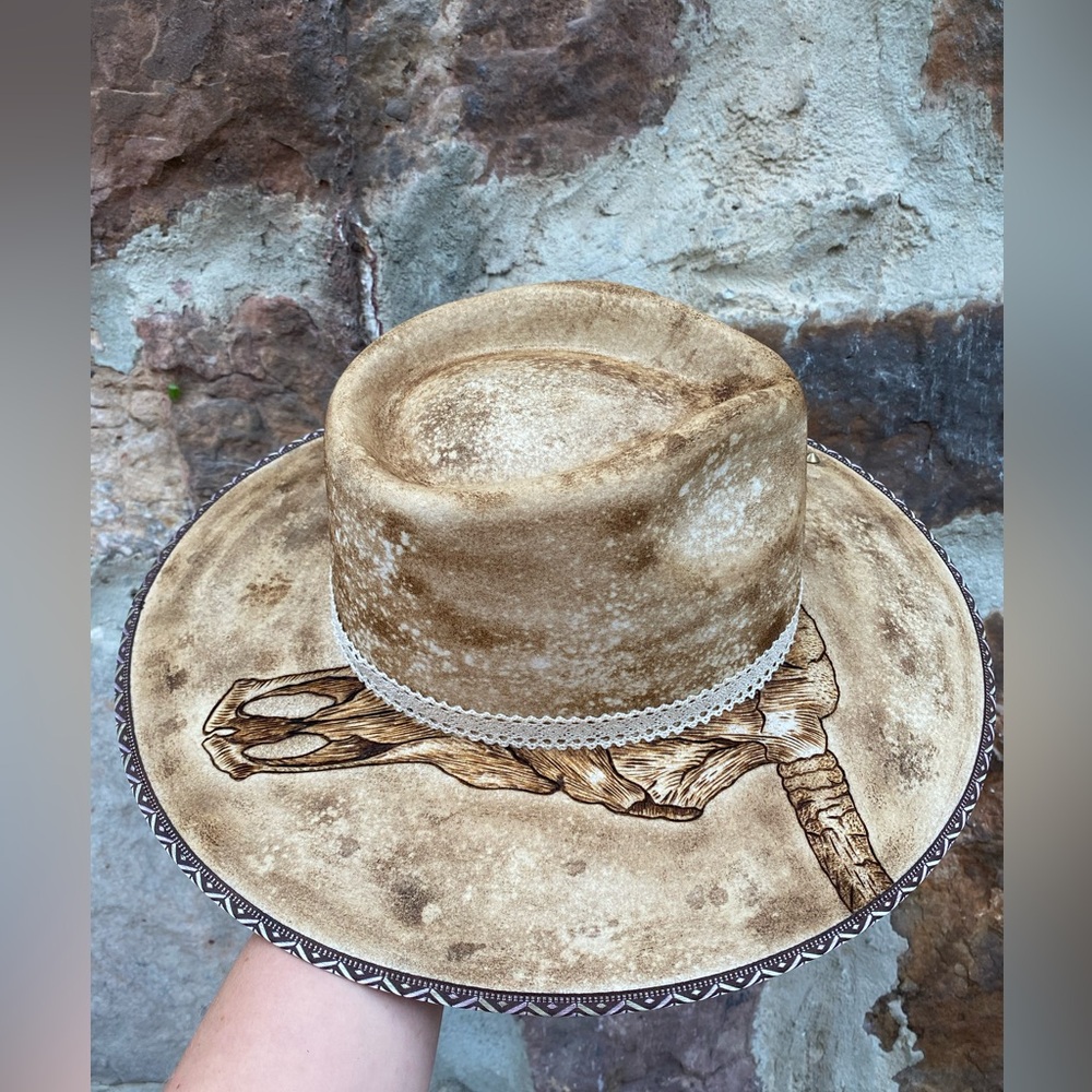 Nwt OS Olive & Pique Hand burned hat - Picture 10 of 10